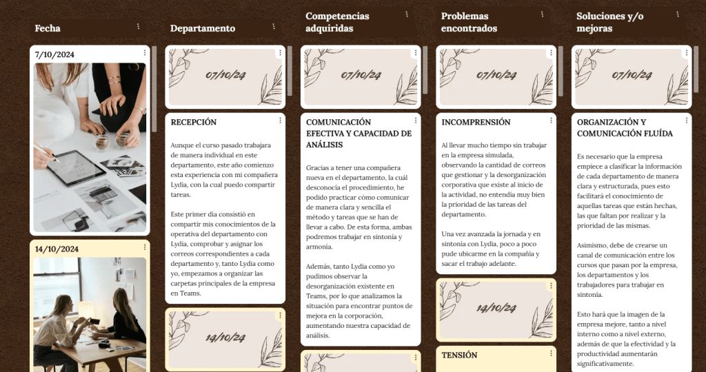 Ejemplo de diario de aprendizaje